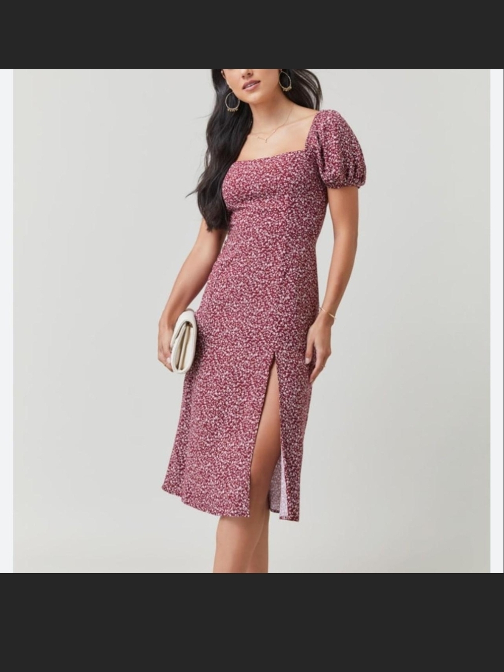 Framcesca's Red Floral Midi Dress